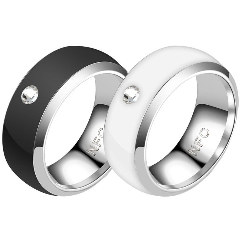 Smart Ring Nfc Pay - แฟชั่นเทคโนโลยี NFC สมาร์ทนิ้วมือดิจิตอลสแตนเลสชายหญิงคู่แหวนสำหรับโทรศัพท์ Android/iPhone