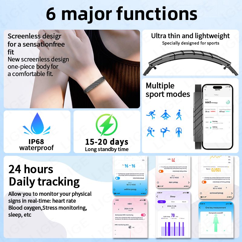 LIGE NO สายรัดข้อมืออัจฉริยะ ไ - Fall Detection Watch บทวิจารณ์และราคา
